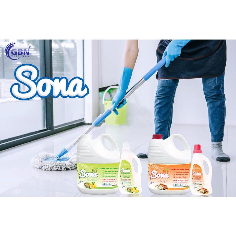 Nước lau sàn nhà sinh học SONA 3.6L hương chanh sả, quế 100% từ thiên nhiên