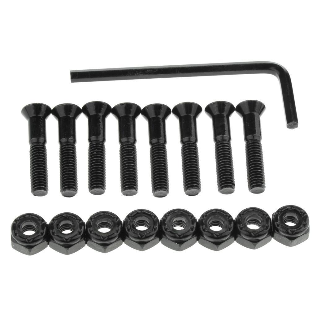 1 Set Skateboard Longboard Hardware with with L wrench 8 Black