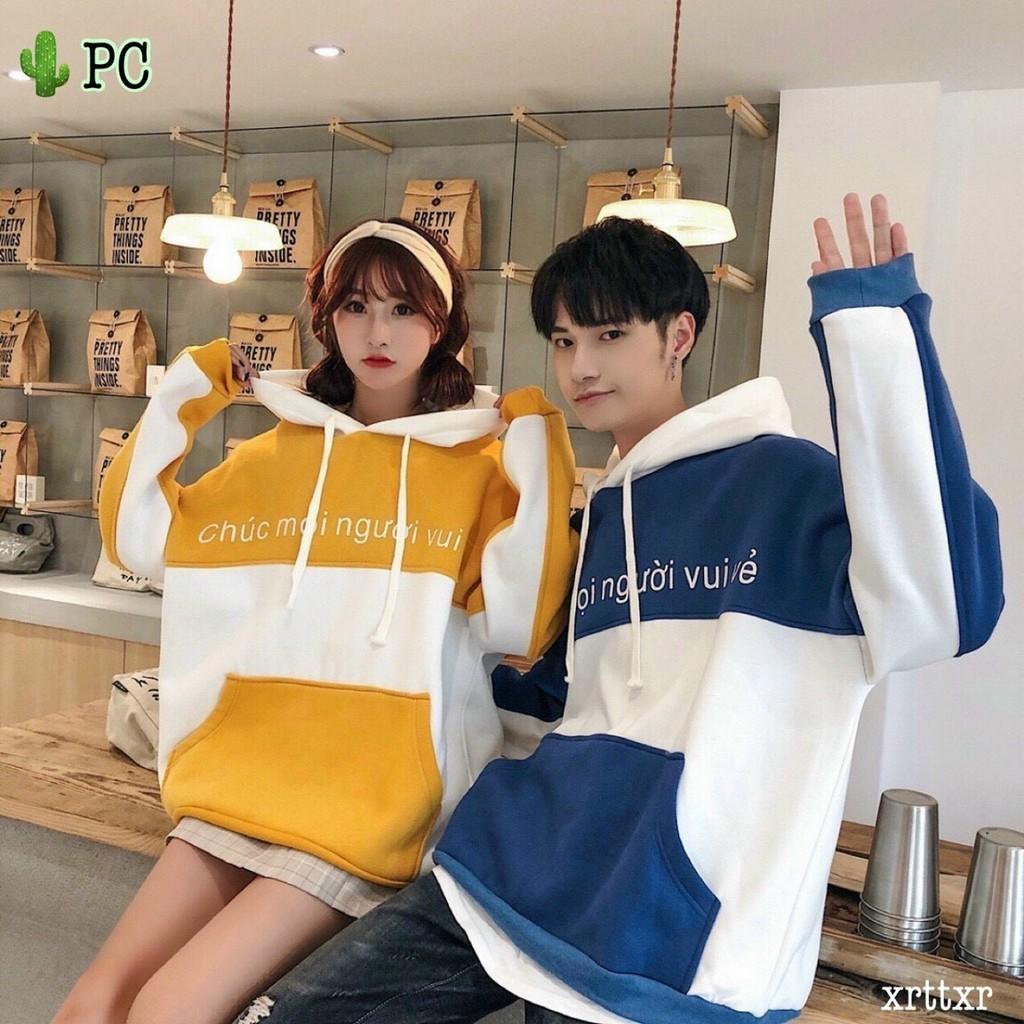 áo hodie nam nữ unisex form rộng in chữ chúc mọi người vui vẻ PC29