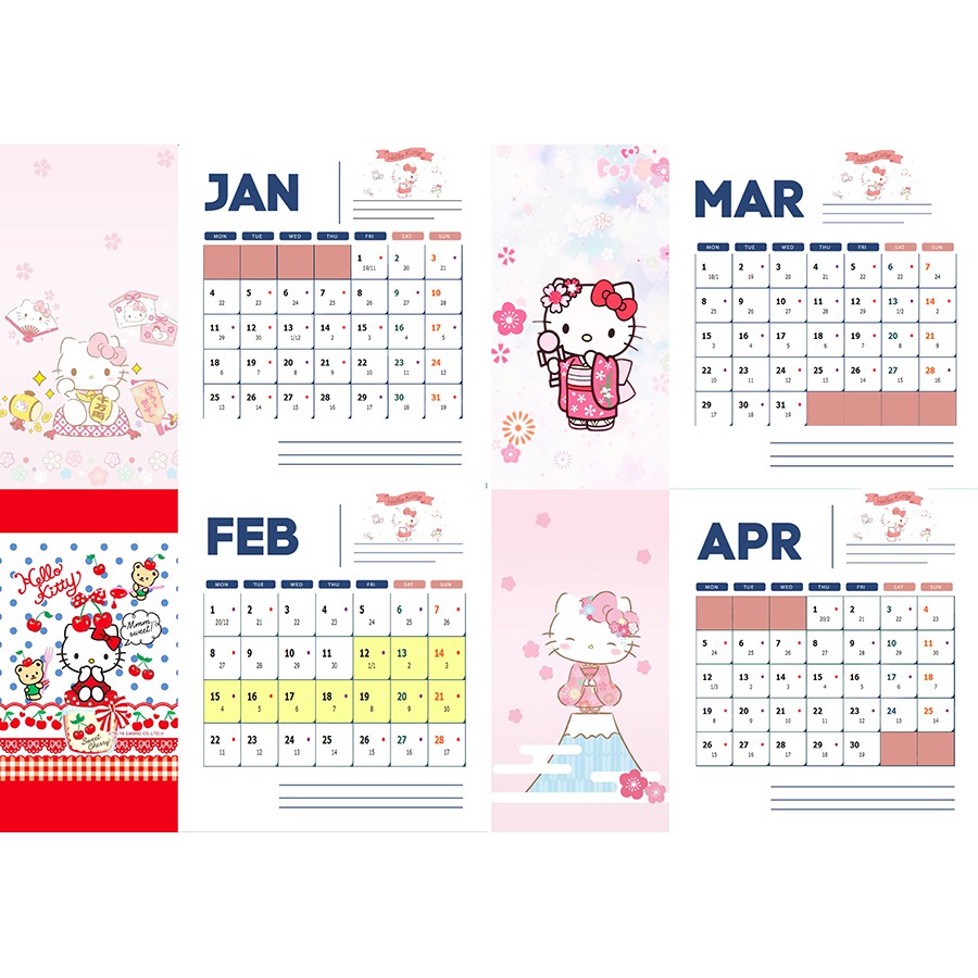 LỊCH ĐỂ BÀN HELLO KITTY