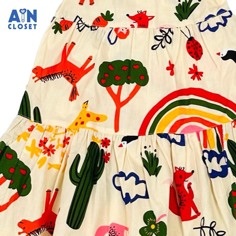Đầm bé gái họa tiết Hươu Nai Vàng cotton. - AICDBGH0WFNX - AIN Closet
