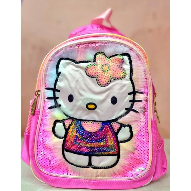 BALO MẪU GIÁO CHO BÉ GÁI ĐI HỌC HÌNH KITTY/UNICORN/CÔNG CHÚA ELSA MÀU HỒNG (trái dâu tây)