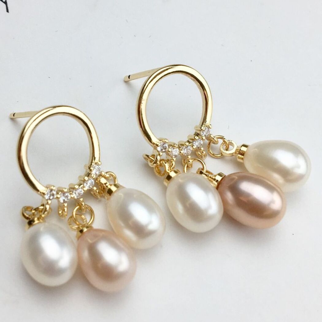 Bông Tai Ngọc Trai Nước Ngọt Thiên Nhiên Cao Cấp - Nắng Ban Mai - Trang Sức Cô Tấm - SUNLIGHT PEARL - CTJ4510