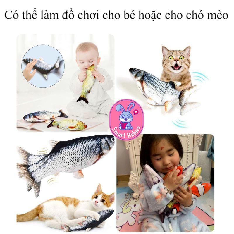 Cá nhảy sạc điện đồ chơi vẫy đuôi siêu đáng yêu cho bé, cá nhảy có thể sạc điện