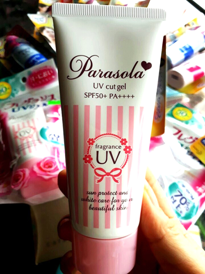 Kem chống nắng Parasola UV cut gel SPF50+ Nhật Bản 90ml + Móc khóa