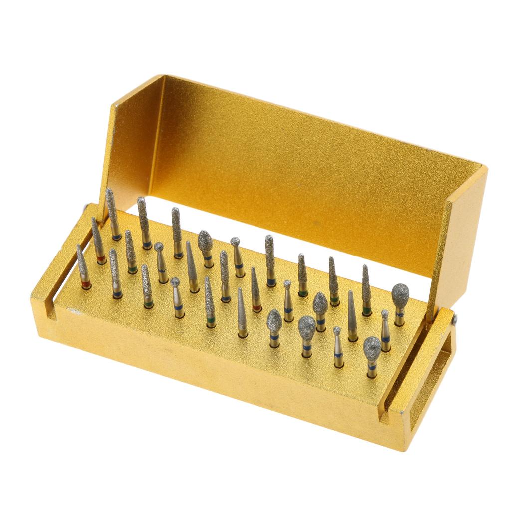 Holder Block Case Stand Box With 30pcs 1.6mm FG Diamond Drills