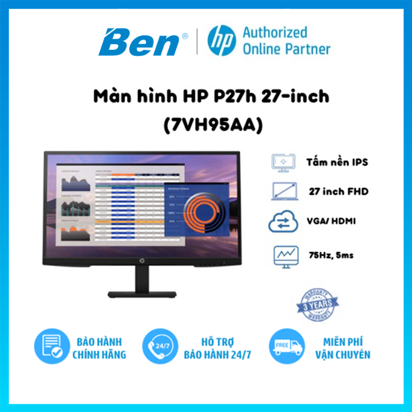 Màn hình máy tính HP P27h G4 7VH95AA 27 inch FHD IPS - Hàng Chính Hãng
