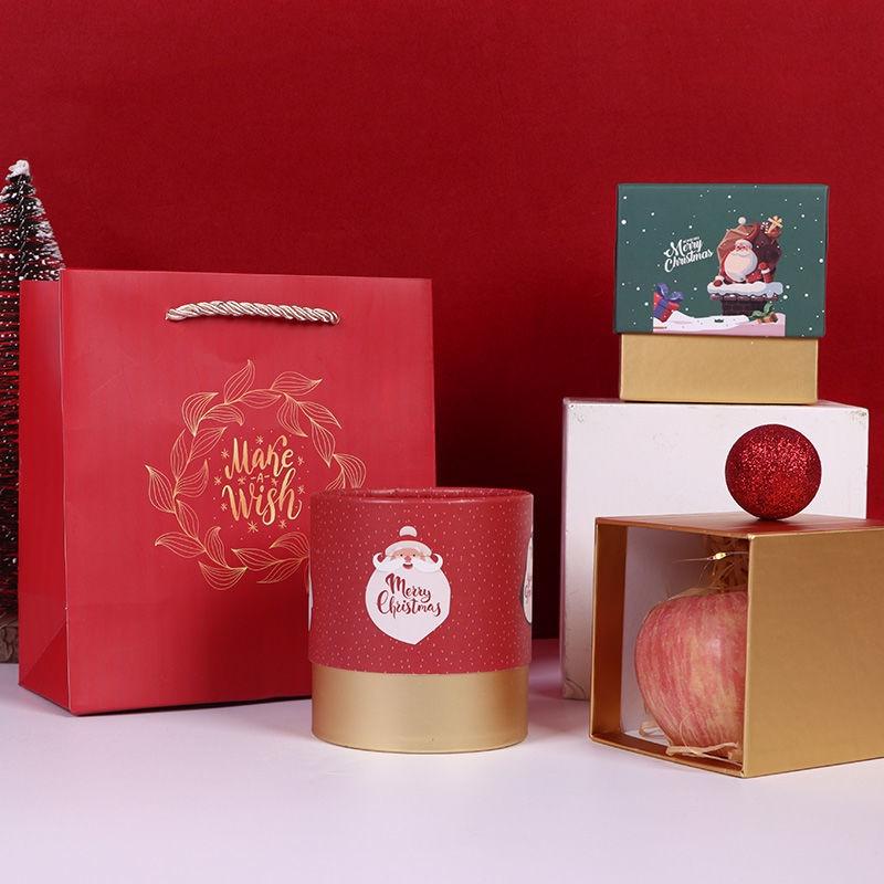 Hộp giấy đựng trái cây phong cách Giáng sinh cao cấp