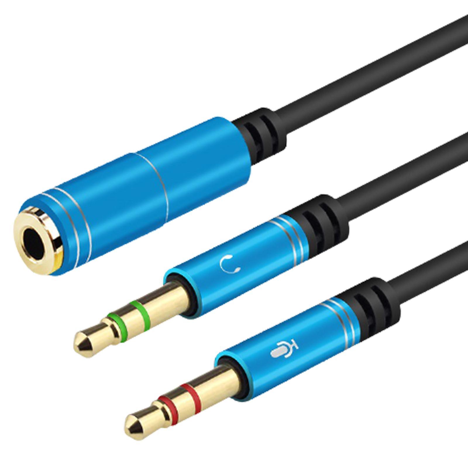 Splitter Audio Cable 0.3M Stereo Cables for Microphone PC