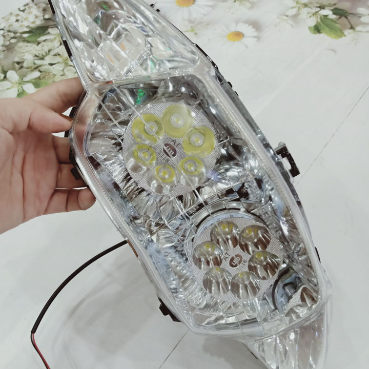 Pha đèn DÀNH CHO xe máy WAVE đời cũ có 12 bóng đèn LED siêu sáng - B371
