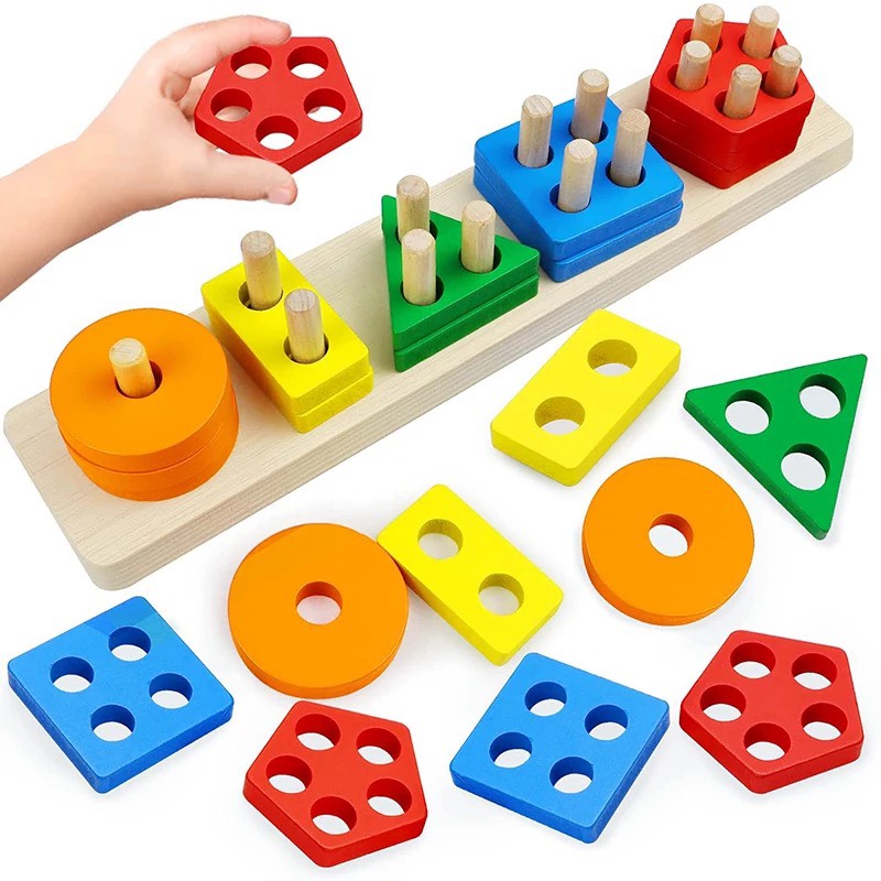 Đồ Chơi Montessori Giúp Bé Phân Loại Màu Sắc Hình Khối Và Tư Duy Logic