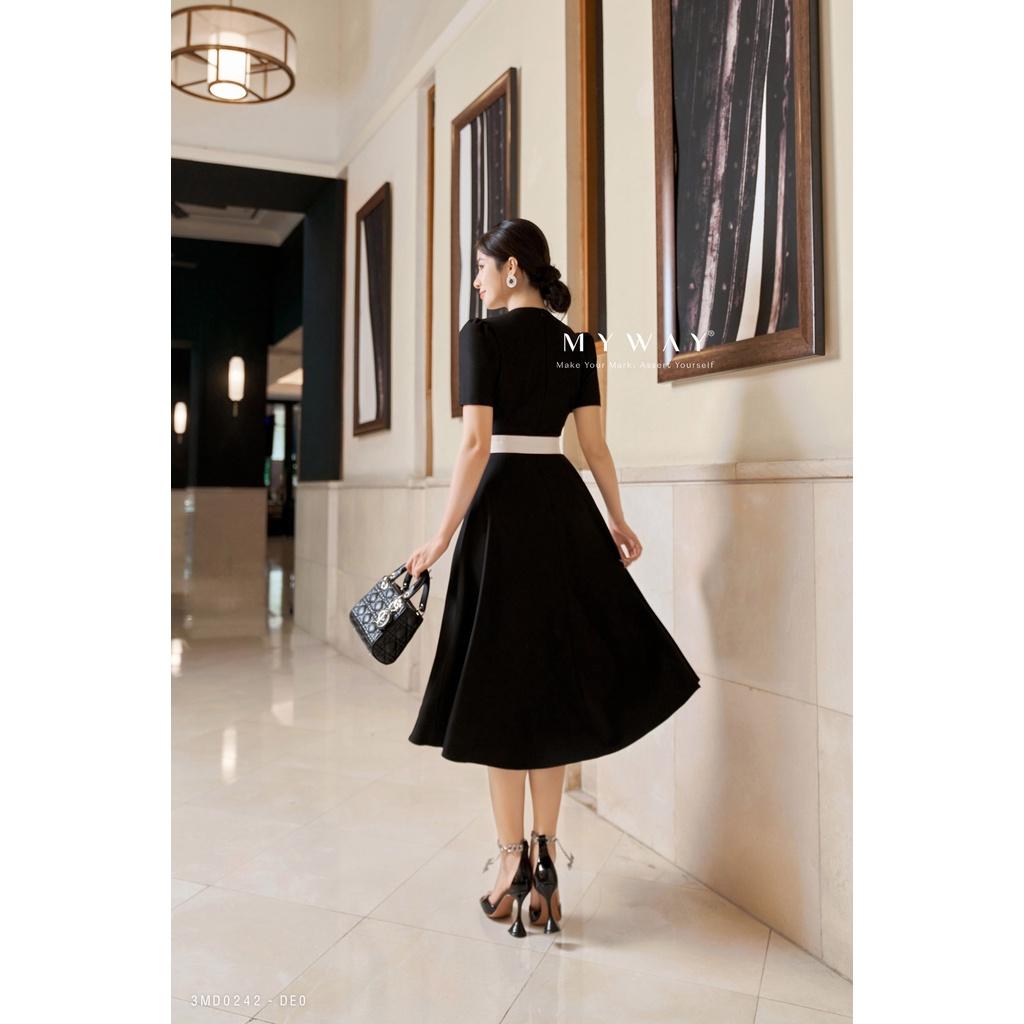 Đầm Nữ Công Sở Sự Kiện MY WAY Dáng Xòe Tặng Kèm Đai Quý Phái 3MD0242