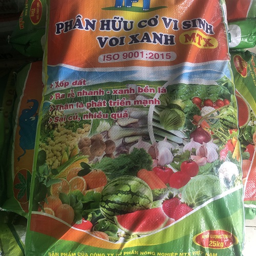 2kg Phân hữu cơ vi sinh Voi Xanh MTX- Xốp đất, Ra rễ nhanh