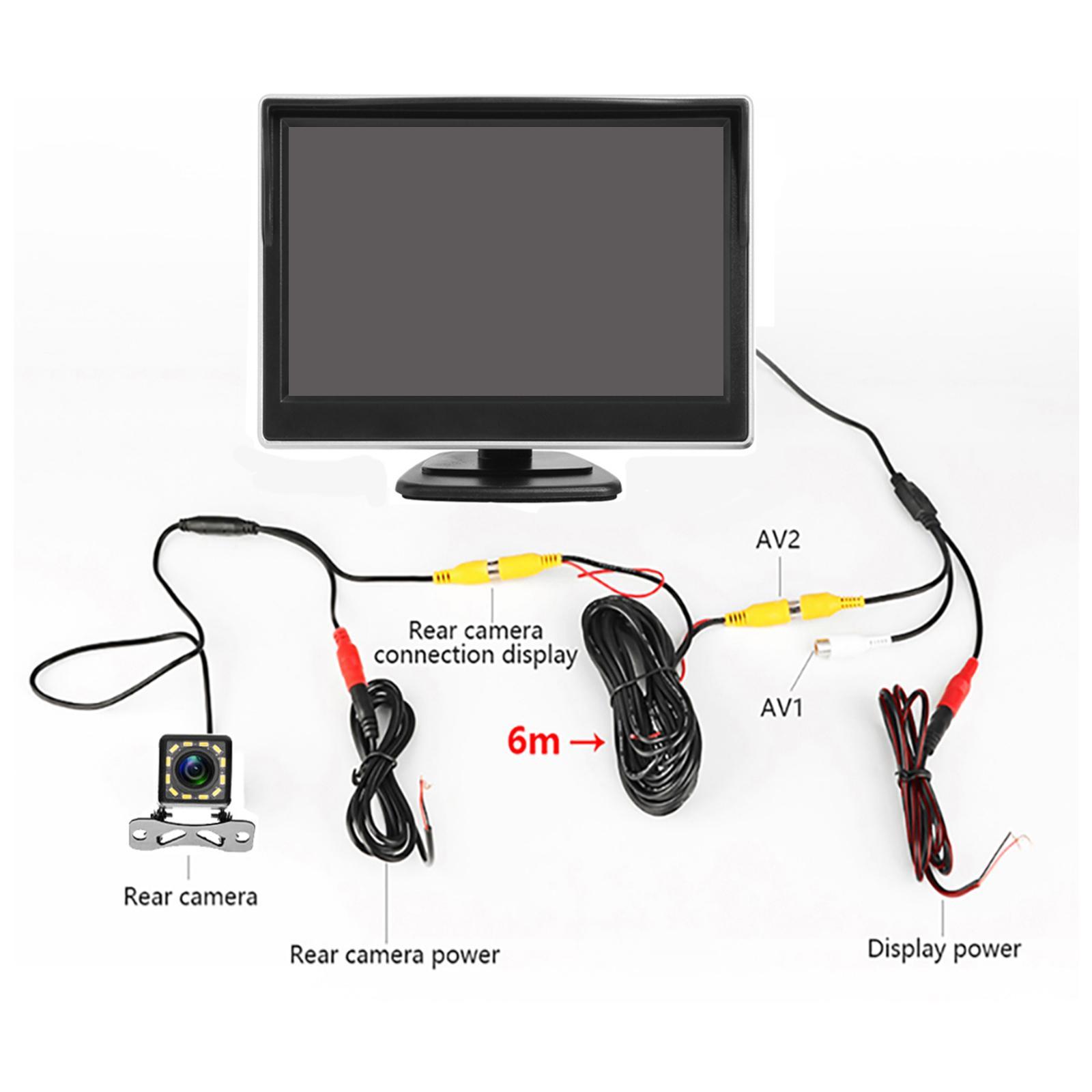 5 inch Car LCD Monitor Screen Fits for Parking Backup Rear View Camera