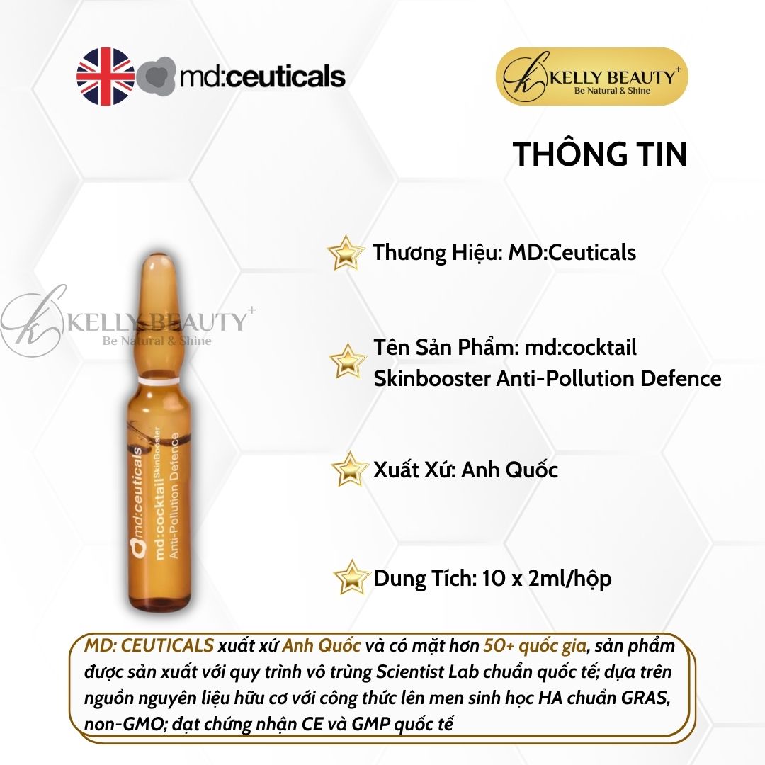 Tinh Chất Phục Hồi Da MD:Cocktail SkinBooster Anti-Pollution Defence - MD:Ceuticals | Kelly Beauty