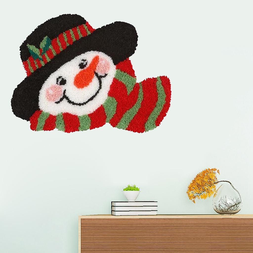 Latch Hook Rug Kits Carpet Embroidery Kit DIY Christmas Snowman Home Ornaments
