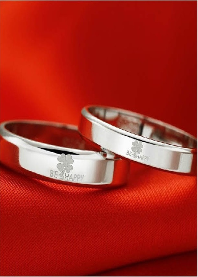 Nhẫn cặp inox may mắn be happy NC83 không đen rỉ