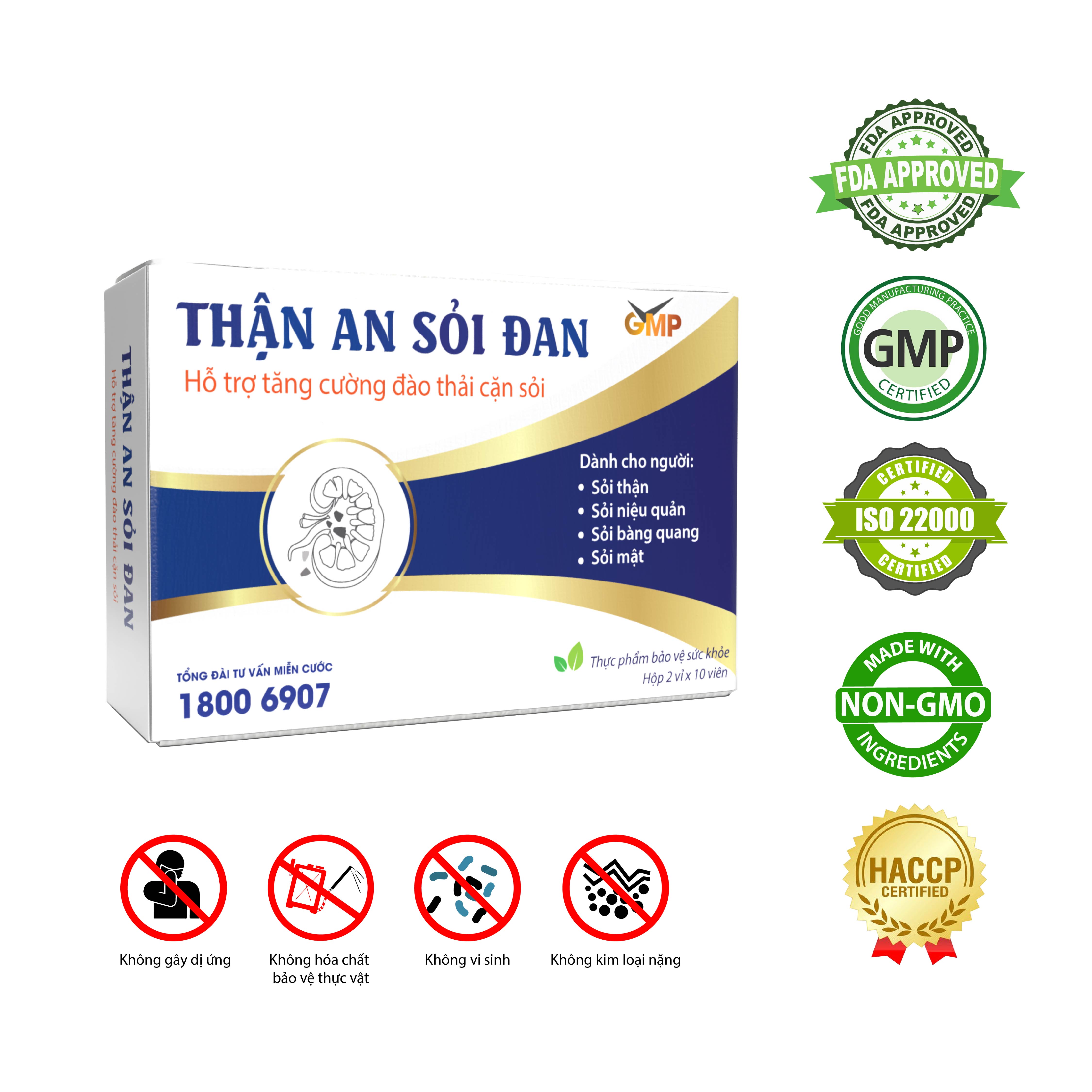 THẬN AN SỎI ĐAN - HỖ TRỢ TĂNG CƯỜNG ĐÀO THẢI CẶN SỎI