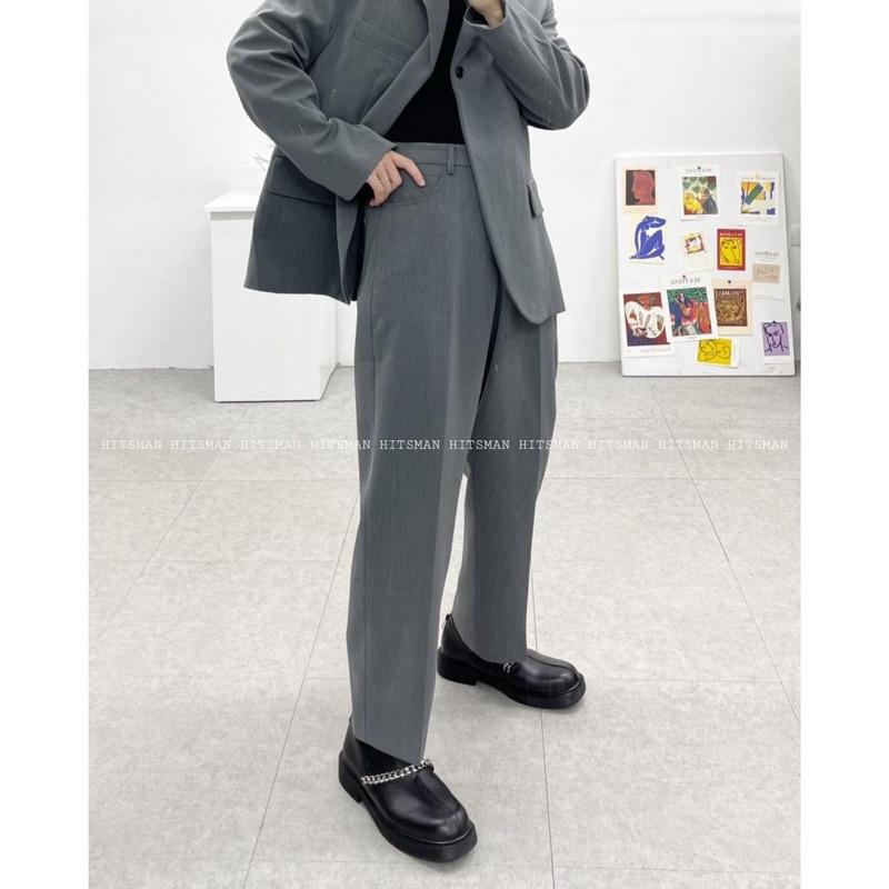 Set blazer xám đậm HitsMan 46675
