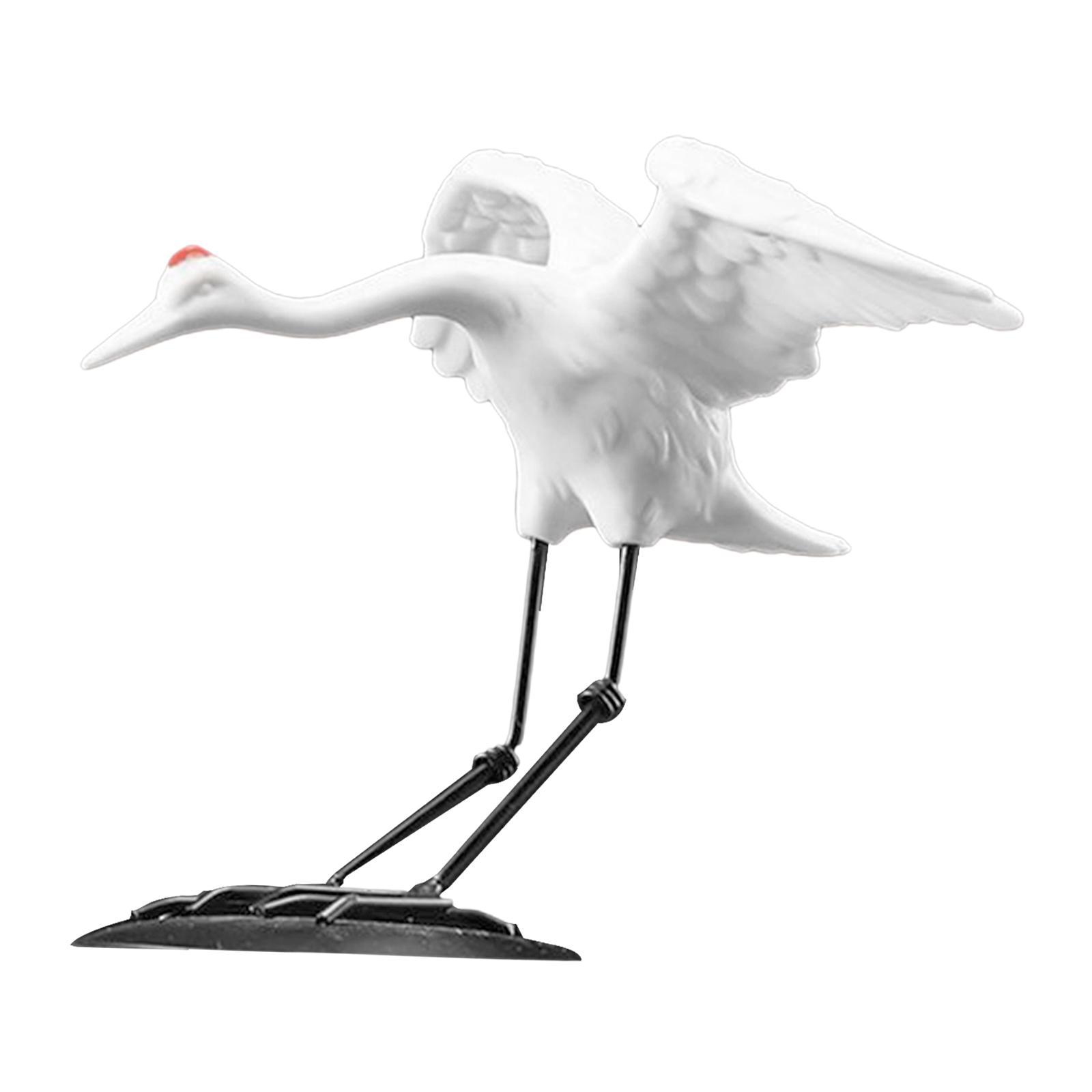 Crane Statue Sculpture Animal Bird Ornament for Bedroom Shelves Living Room Gift