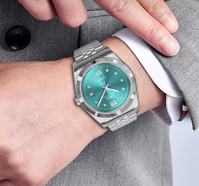 Đồng hồ nam chính hãng Lobinni L19019-1,Kính sapphire chống xước,chống nước 50M,bảo hành 24 tháng,máy cơ(Automatic) Nhật bản,dây kim loại thép không gỉ 316L,hàng mới full box hãng đầy đủ