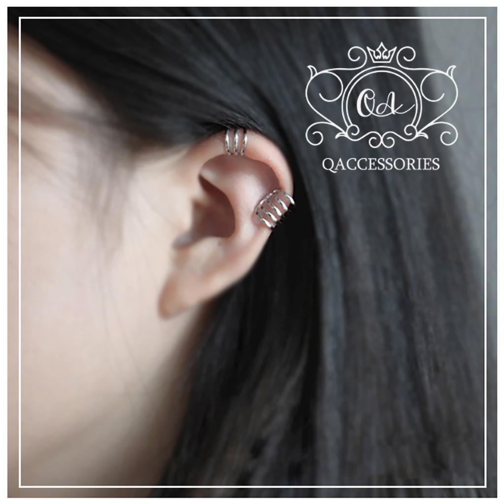 Khuyên tai bạc 925 kẹp vành tầng bông nam nữ layer S925 EARCUFF Silver Earrings QA SILVER EA210108