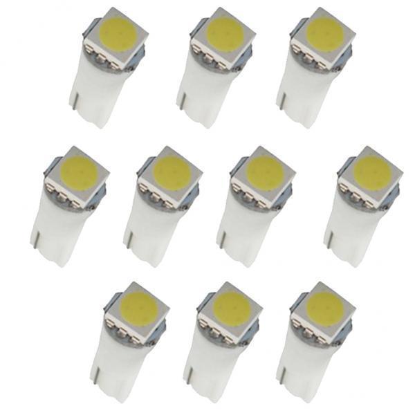 2-7pack 10pcs White Car T5 5050 Meter Lamp Map/Wedge/Step Light Bulbs LED