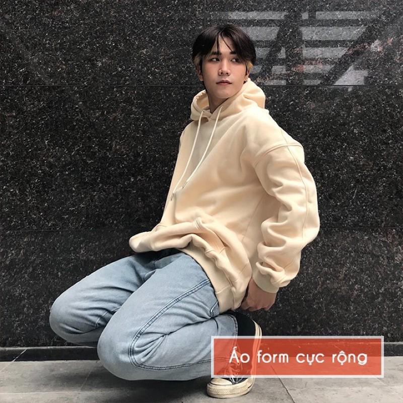 Áo hoodie nam trơn basic Wado mùa thu đông dáng unisex form rộng chất nỉ bông