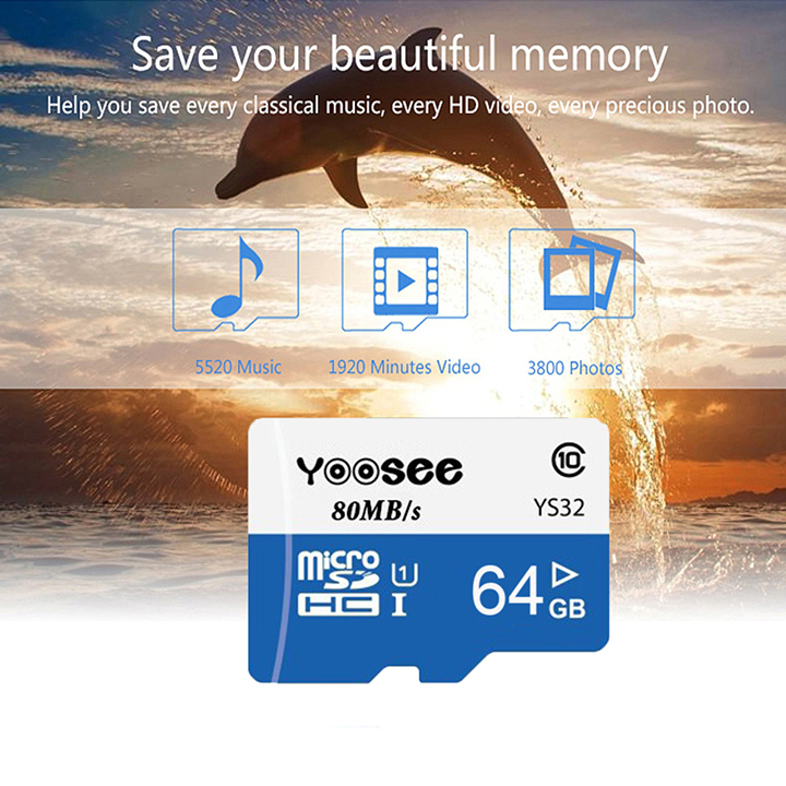 Thẻ nhớ Camera Yoosee 64Gb Class 10 ( màu ngẫu nhiên) - Hàng chính hãng