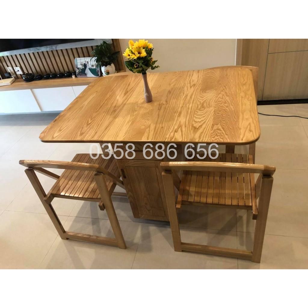 BÀN ĂN THÔNG MINH GỖ SỒI TỰ NHIÊN – BẢO HÀNH 2 NĂM