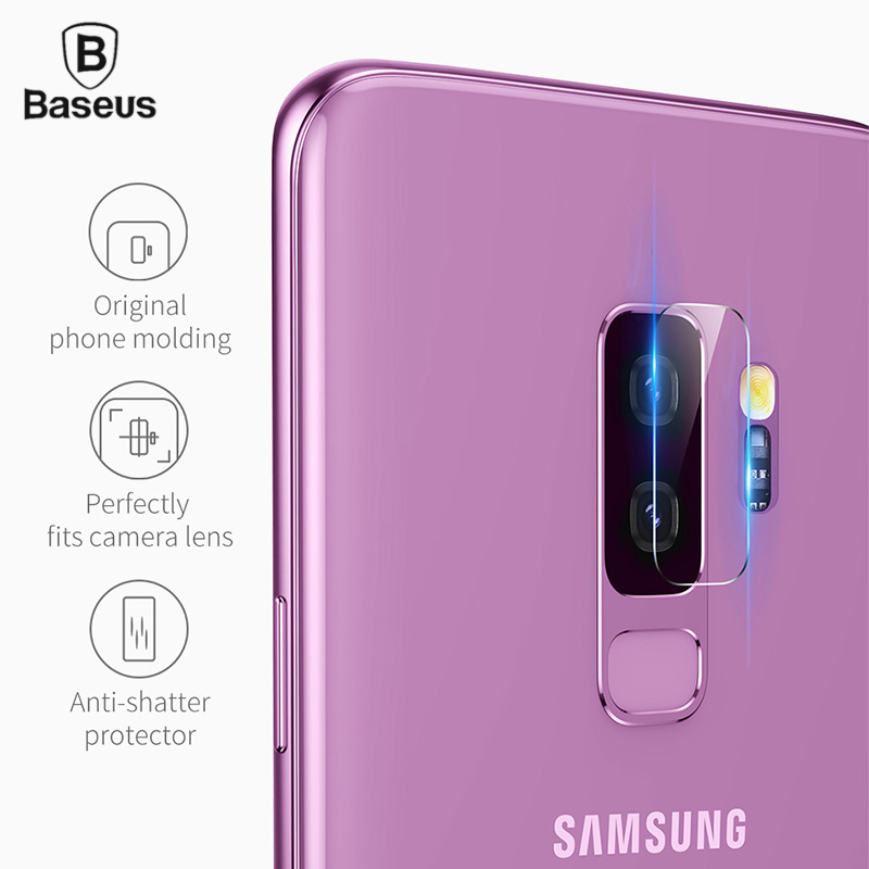 Miếng dán kính cường lực Camera cho Samsung Galaxy S9 Plus chính hãng Baseus chống trầy xước tuyệt đối - Hàng Chính Hãng