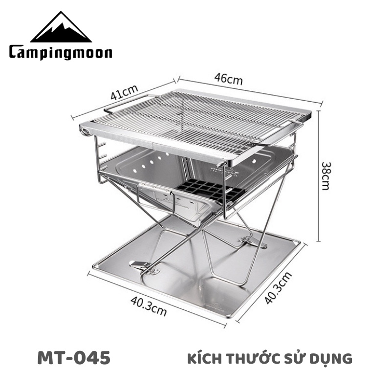 Bếp nướng than hoa gấp gọn 6-8 người Campingmoon MT-045