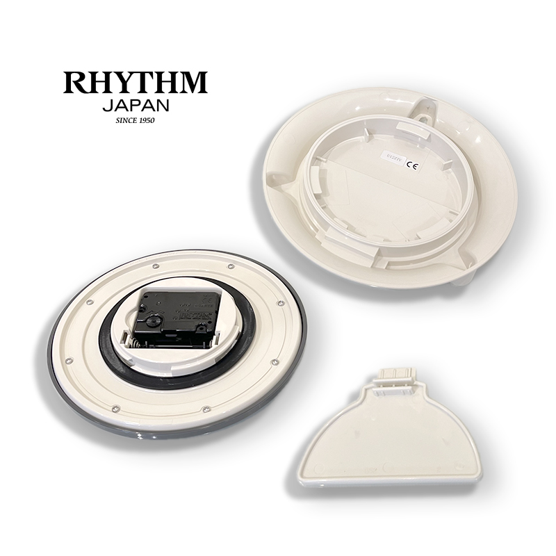 Đồng hồ chống hơi nước Rhythm 4KG652WR08 Kt 17.8 x 4.9cm, 500g Vỏ nhựa. Dùng Pin