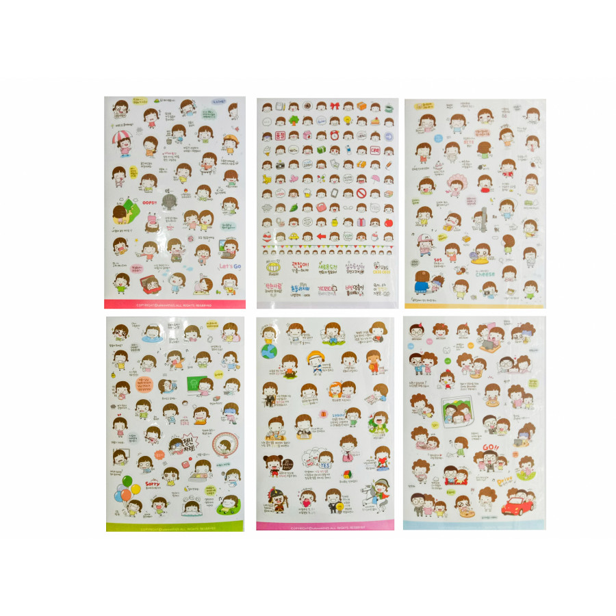 Bộ 6 tấm sticker trang trí Momoi Ver 2