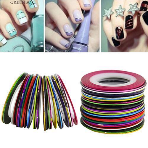 Băng keo dán móng lấp lánh 30 màu - sticker trang trí móng nail art N30