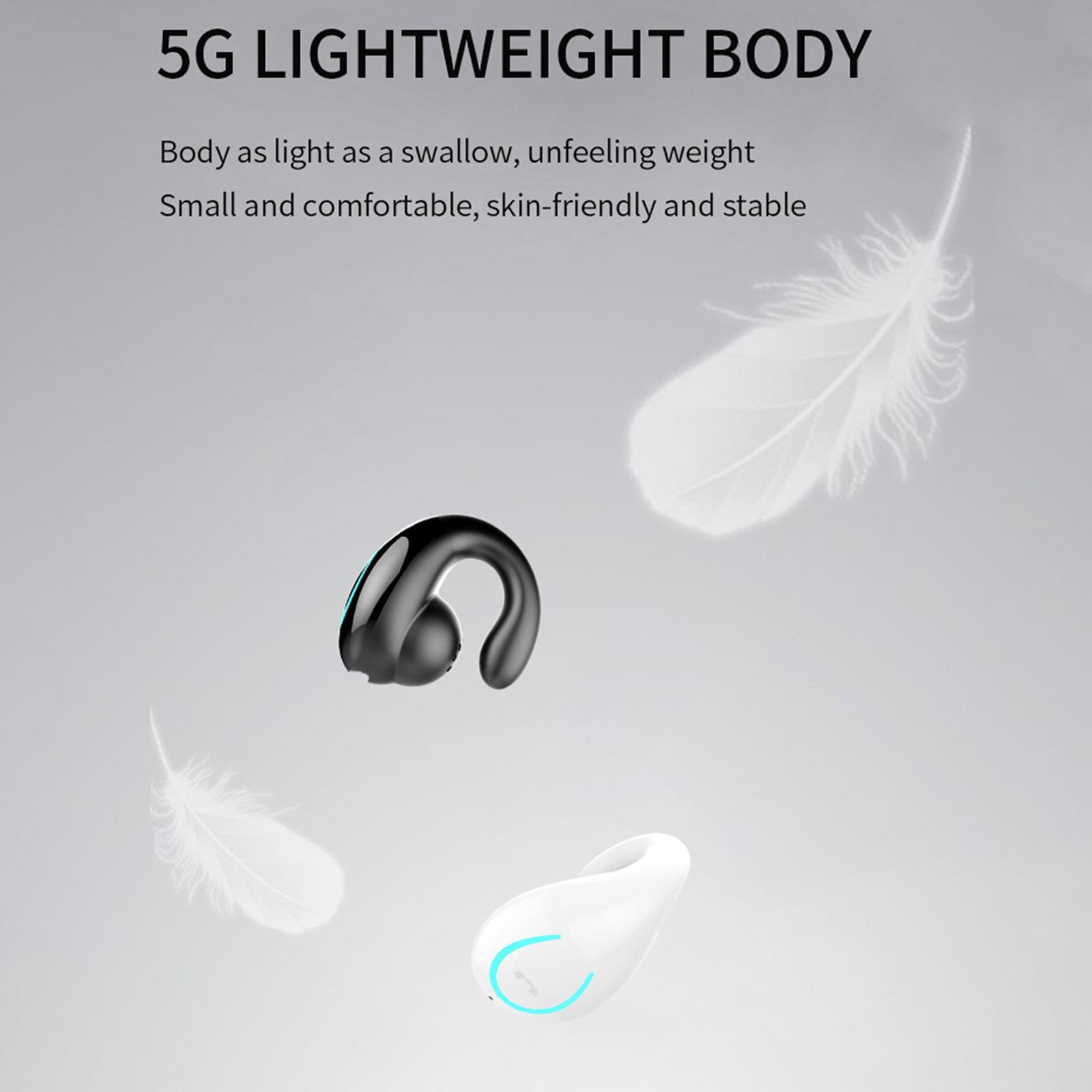 Open Ear Headphones Sport Headphones Portable Stereo Earphones for Workout Black