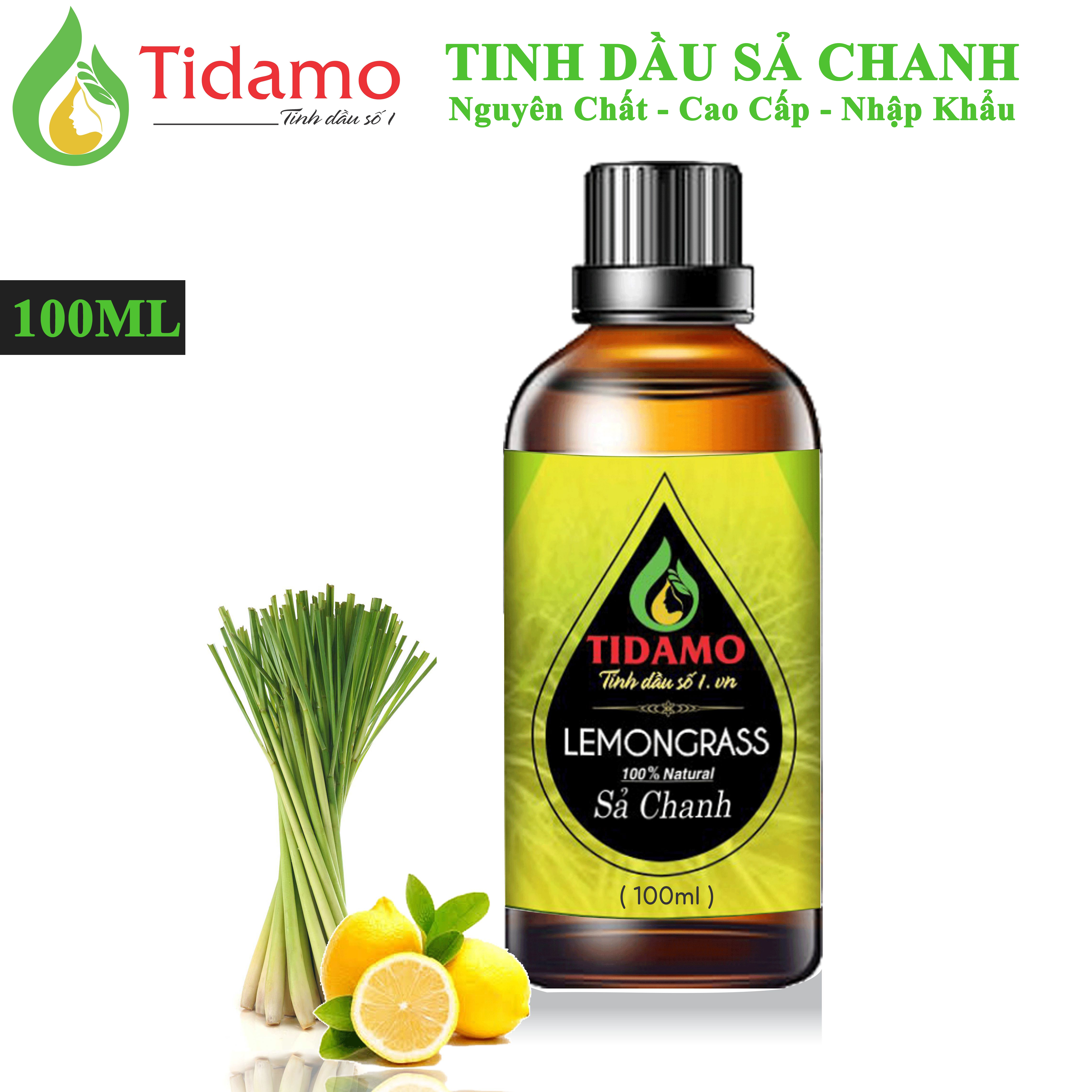 Combo 2 Tinh Dầu Sả Chanh 100ML + Tinh Dầu Bạc Hà 100ML TIDAMO - Tinh Dầu Thiên Nhiên Nguyên Chất Giúp Thư Giãn, Đuổi Muỗi, Thơm Phòng và Nâng Cao Sức Khỏe - Thích Hợp Dùng Với Máy Xông Tinh Dầu