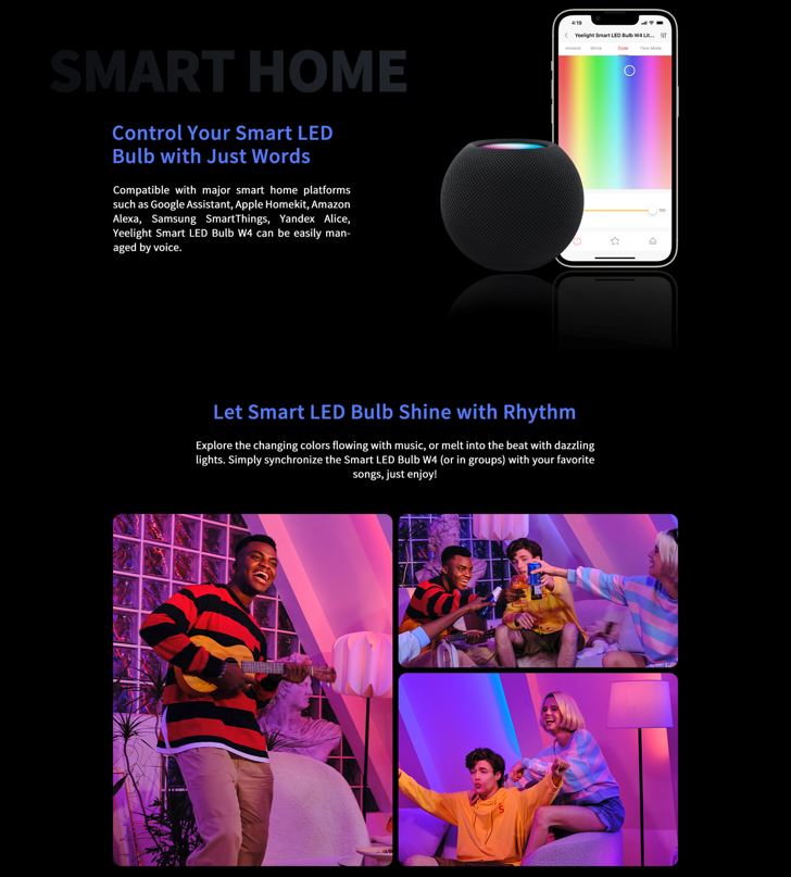 Bóng đèn Led thông minh Yeelight Bulb W4 Lite 9W - RGB 16 triệu màu - Hỗ trợ Apple Homekit, Razer Chroma