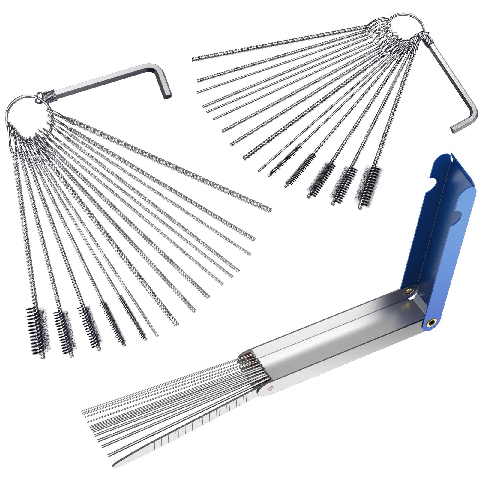 Bộ dụng cụ làm sạch bằng khí thải, 20 Kim làm sạch 10 Bàn chải Công cụ làm sạch với các phím hình lục giác CRV cho máy bay phản lực carbous carbous carbous carbous carbous carbous sạch