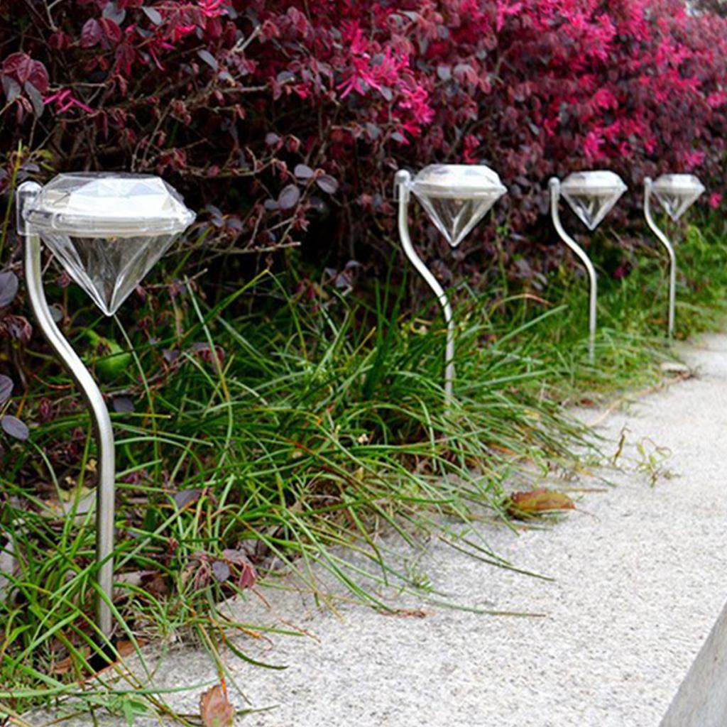 4 Pieces Solar Outdoor Garden Square Path Landscope Decor Lamps  Multicolor