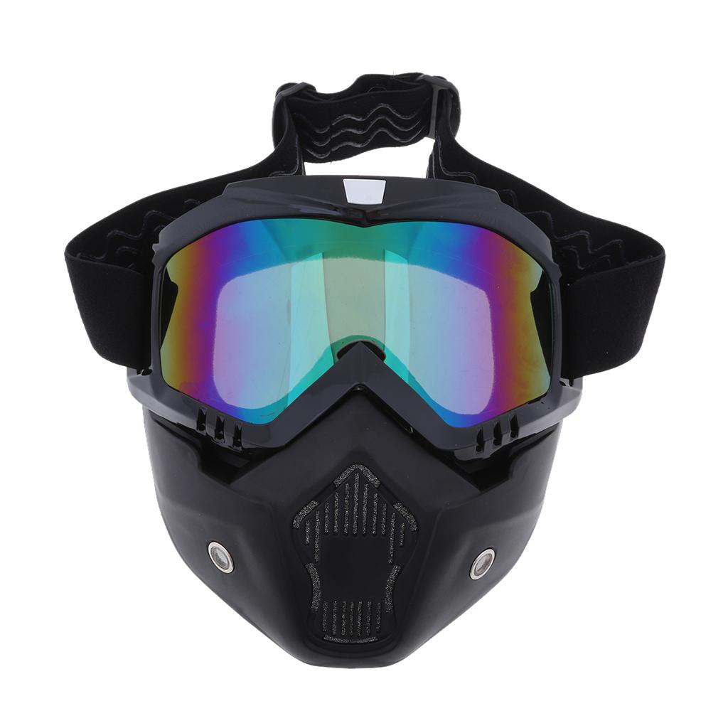 Detachable Face Mask Goggles Shield Windproof Dustproof Helmet Eyewear