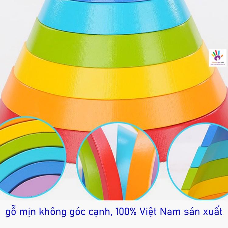 Đồ chơi Gỗ Xếp hình Cầu Vồng hàng Việt Siêu chất xếp được hơn 100 hình, TẶNG 1 MÓN QUÀ BẤT NGỜ