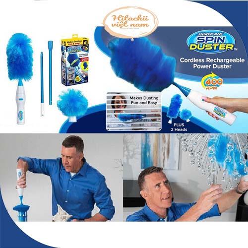 Chổi Lông Quét Bụi Tĩnh Điện Tự Động 360 độ, Chổi Quét Bụi Tích Điện Spin DUSTER Thông Minh Đa Năng Chức Năng