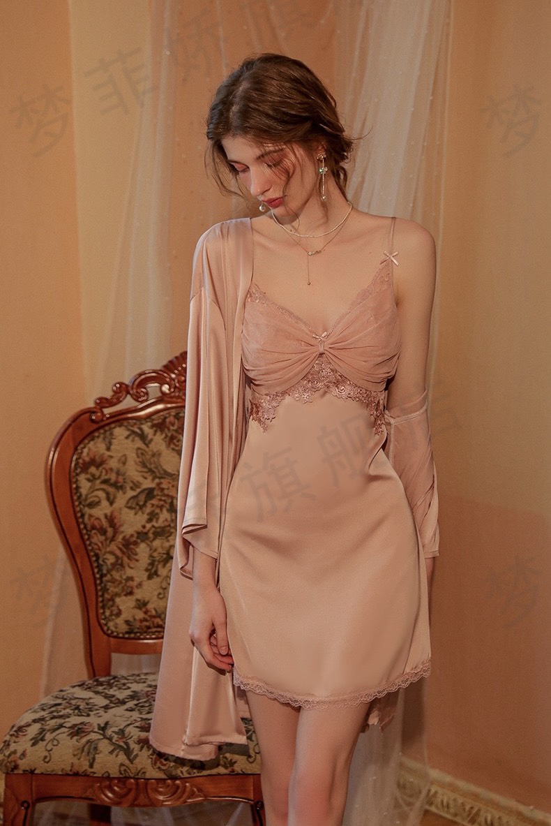 Váy Ngủ Ren Hai Dây (Kèm Áo Choàng) - B.Lingerie