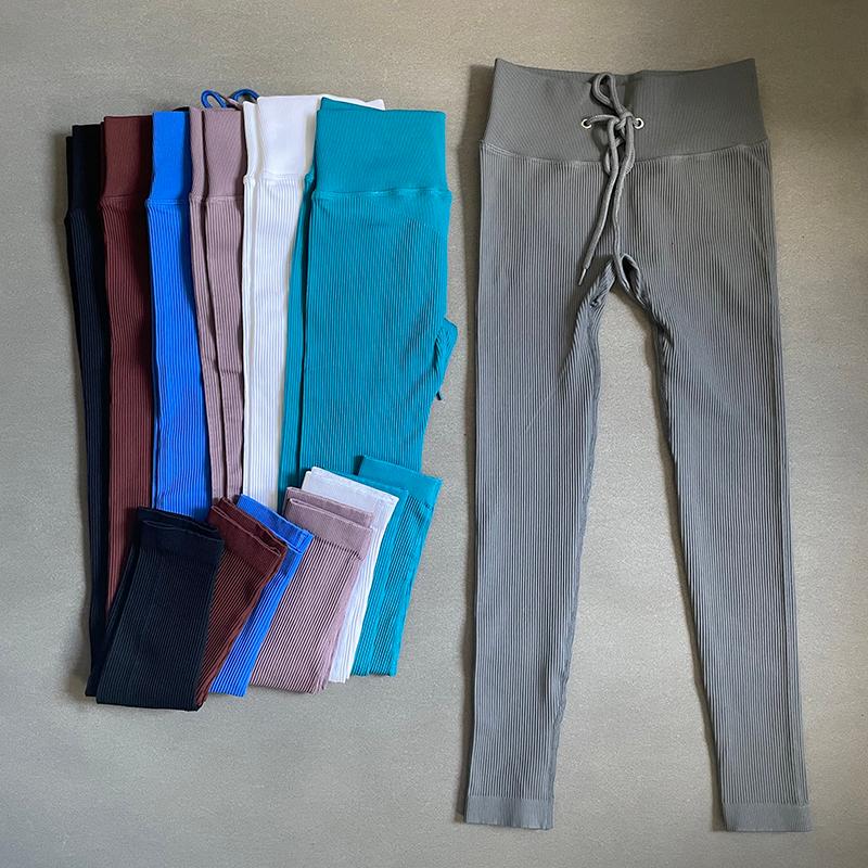 Quần Tập Yoga Gân Quần Legging Thể Dục Không Đường May Cao Cấp Quần Legging Dây Kéo Đẩy Lên Thể Thao Thun Tập Gym Quần Áo Quần