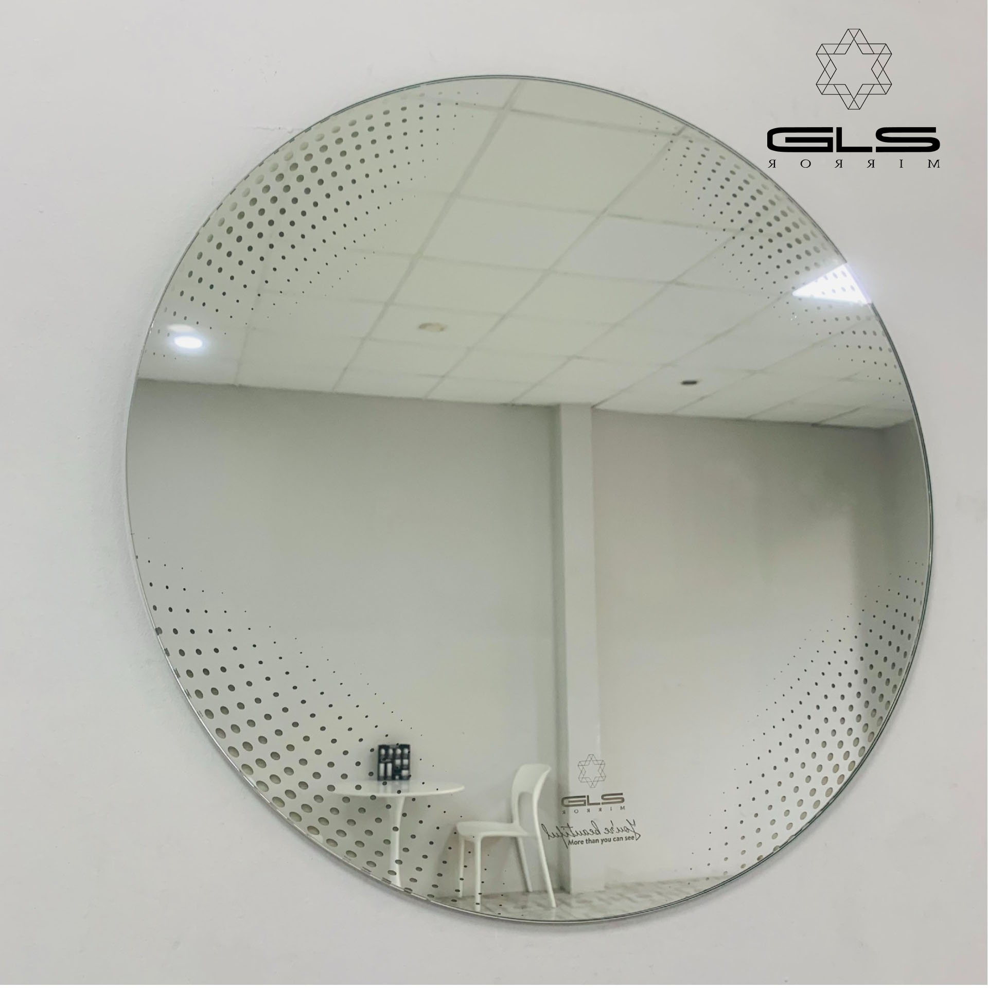 Gương soi GLS hình tròn hoa văn kiểu trơn 60x60cm sưu tập Thu 2022