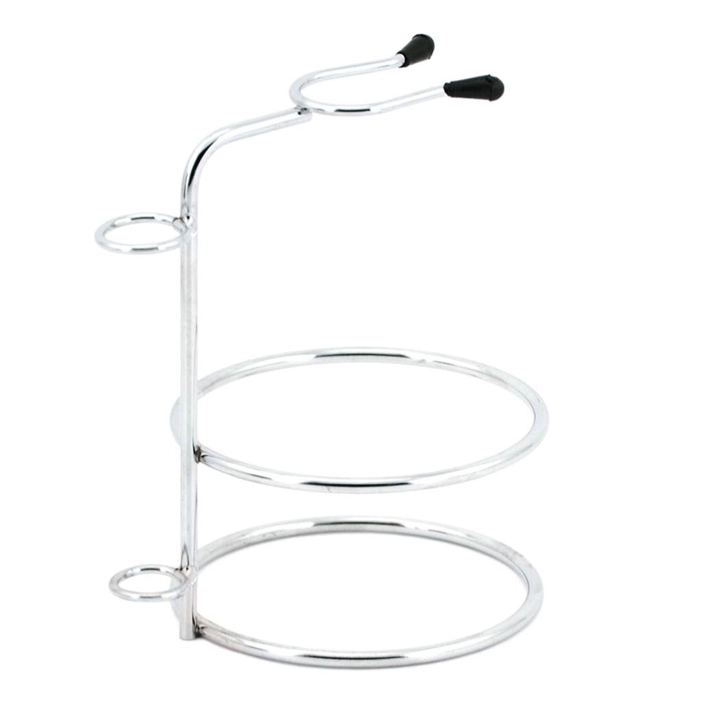 Weighted Base Removable Alloy Silver Men's Shaving Brush Straight Holder Stand Soap Bowl Double Edge