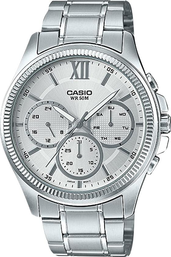 Đồng Hồ Nam Dây Thép Không Gỉ Casio MTP-E315D-7AVDF (42mm)