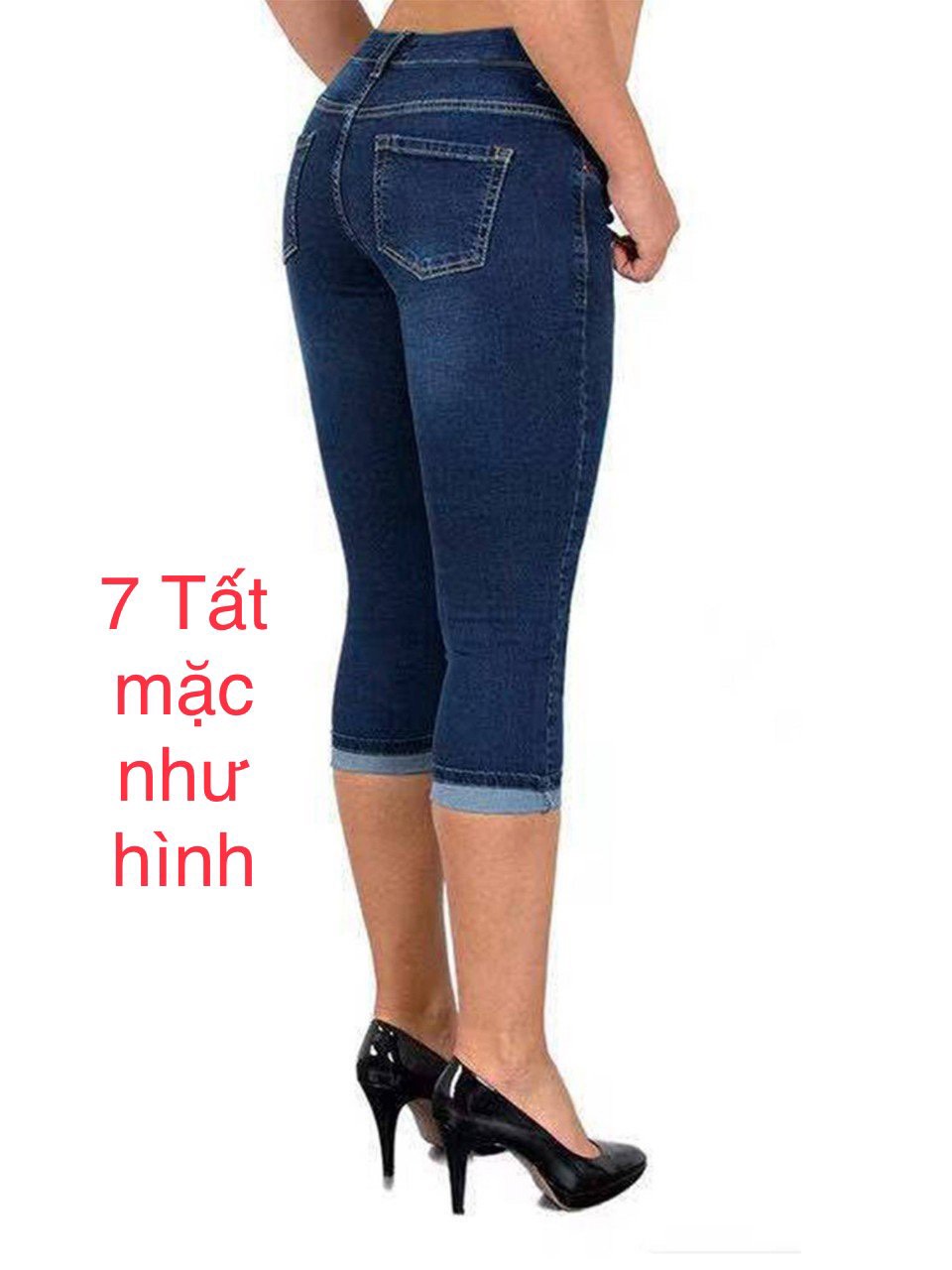 Quần jean ngố 7 tất lật lai có size 26-46. Vải dày và co giãn. YUME JEAN BIGSIZE