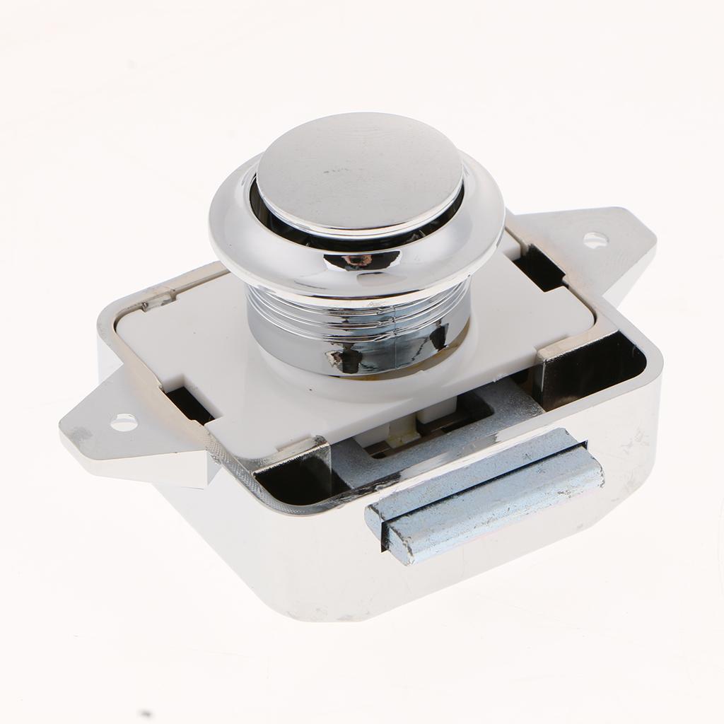 3x Push Button Drawer Cupboard Door Latch Knob Motorhome Sliver
